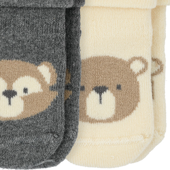 Topomini Pure Collection 2 Paar Newborn Frottee-Socken mit Bär-Motiven