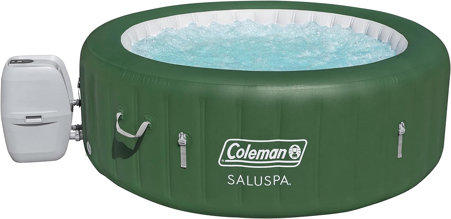 Inflatable Hot Tub Spa | Portable Hot Tub with Heated Water System and 140 Bubble Jets | Fits Up to 4 People  sgtnighsdesigns