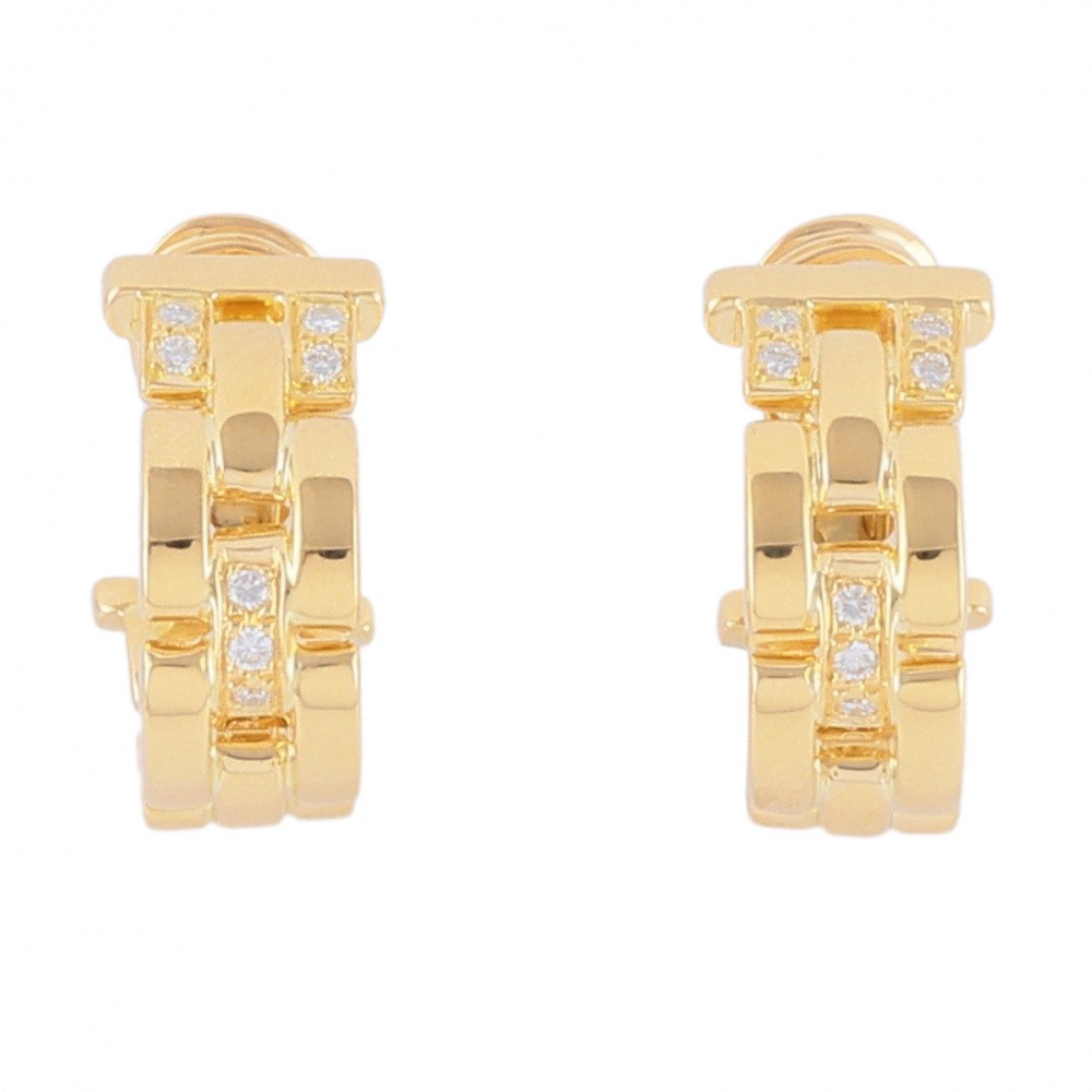 Cartier Mayon Pantale Earrings 18K Yellow Gold Diamond