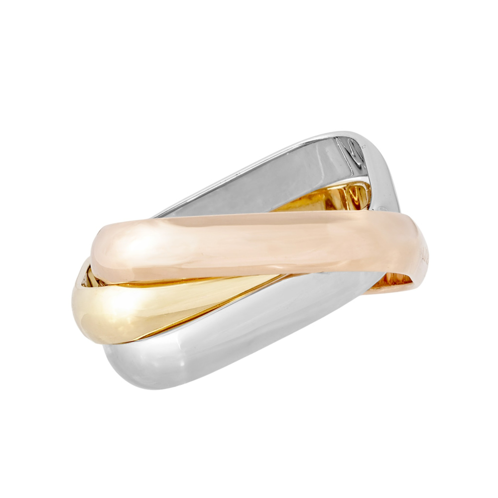 Cartier Trinity Cushion Classic Model Ring Tri-Gold B4240600