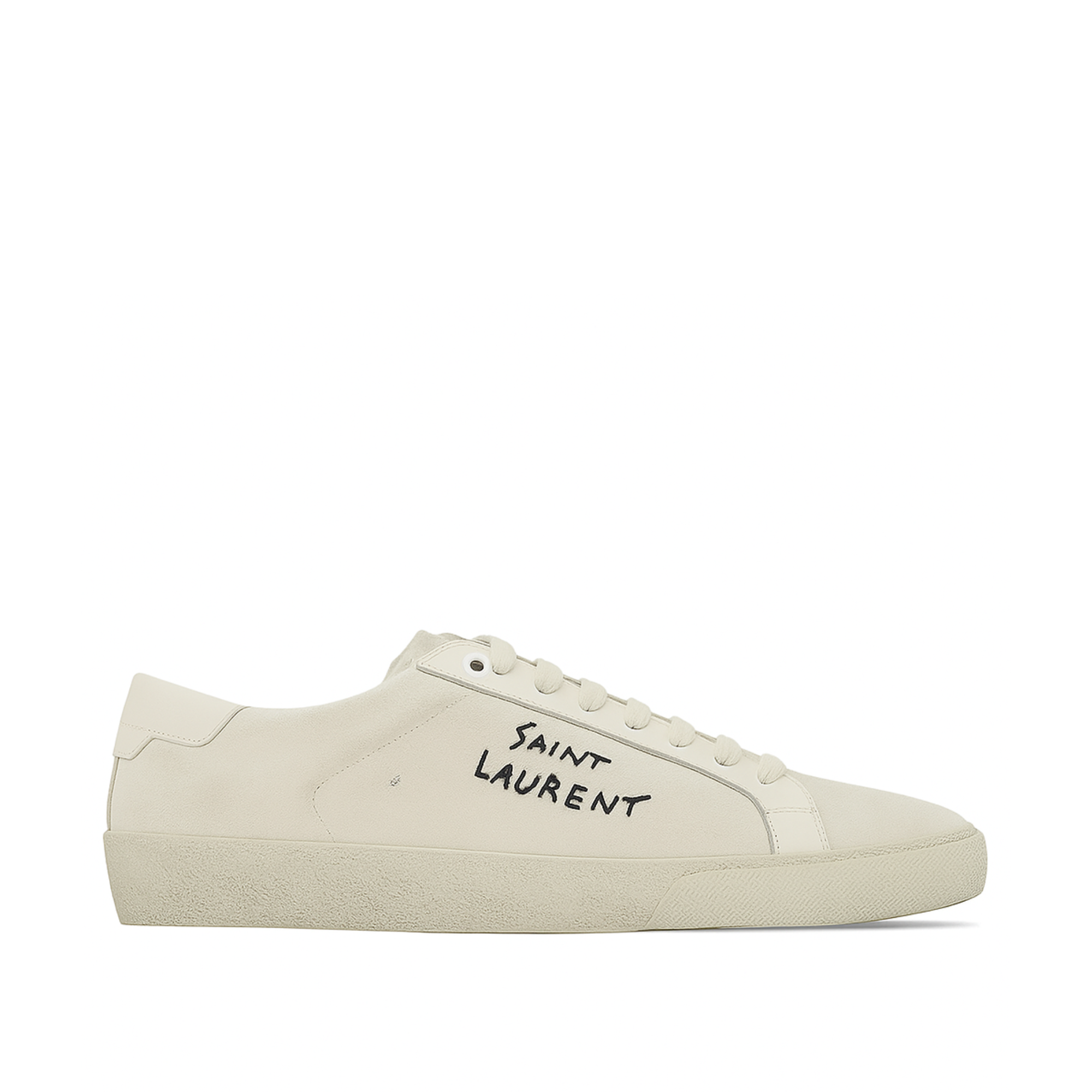 Saint Laurent Court Classic Embroidered Sneakers White 610648Gup109113