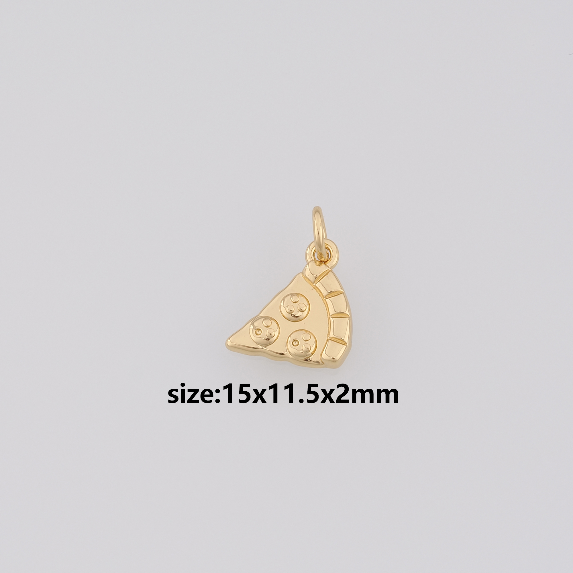 18K Gold Filled Pizza Pendant,Pizza Charm Earrings Necklace for DIY Jewelry Making Supply