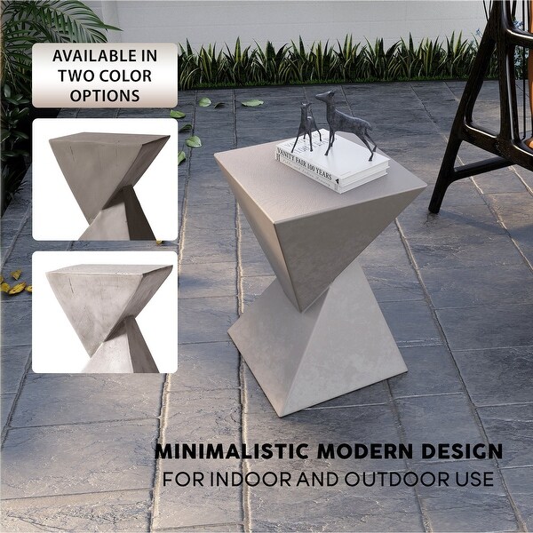 Modern Square Side Table in Fiberstone Glint Series by LeisureMod