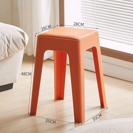 Plastic stool soft pack thick household stackable bench long sitting dining chair stool