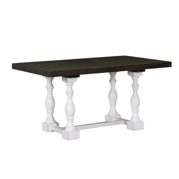 Extendable Dining Table Set with Removable Leaf,Padded Chairs and Bench