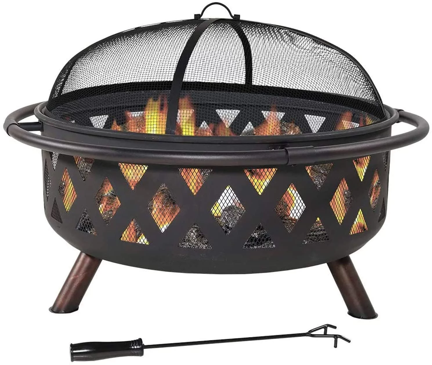 Alyvia Wood Burning Solid Irone Made Bonfire Pit & Grill Pit