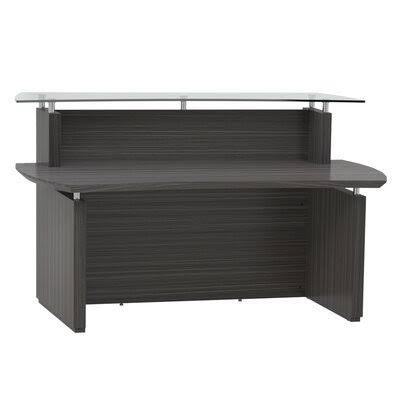 Mayline Sterling 72x22 Reception Station Textured Driftwood [STRC72TDW]