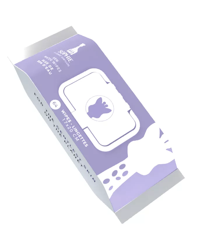 Sophie la Girafe Babycare Water Wipes, 64 count-Case pack of 8