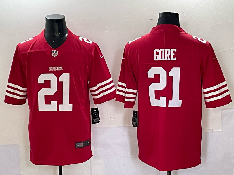 Men's San Francisco 49ers Frank Gore #21 Red Game Jersey