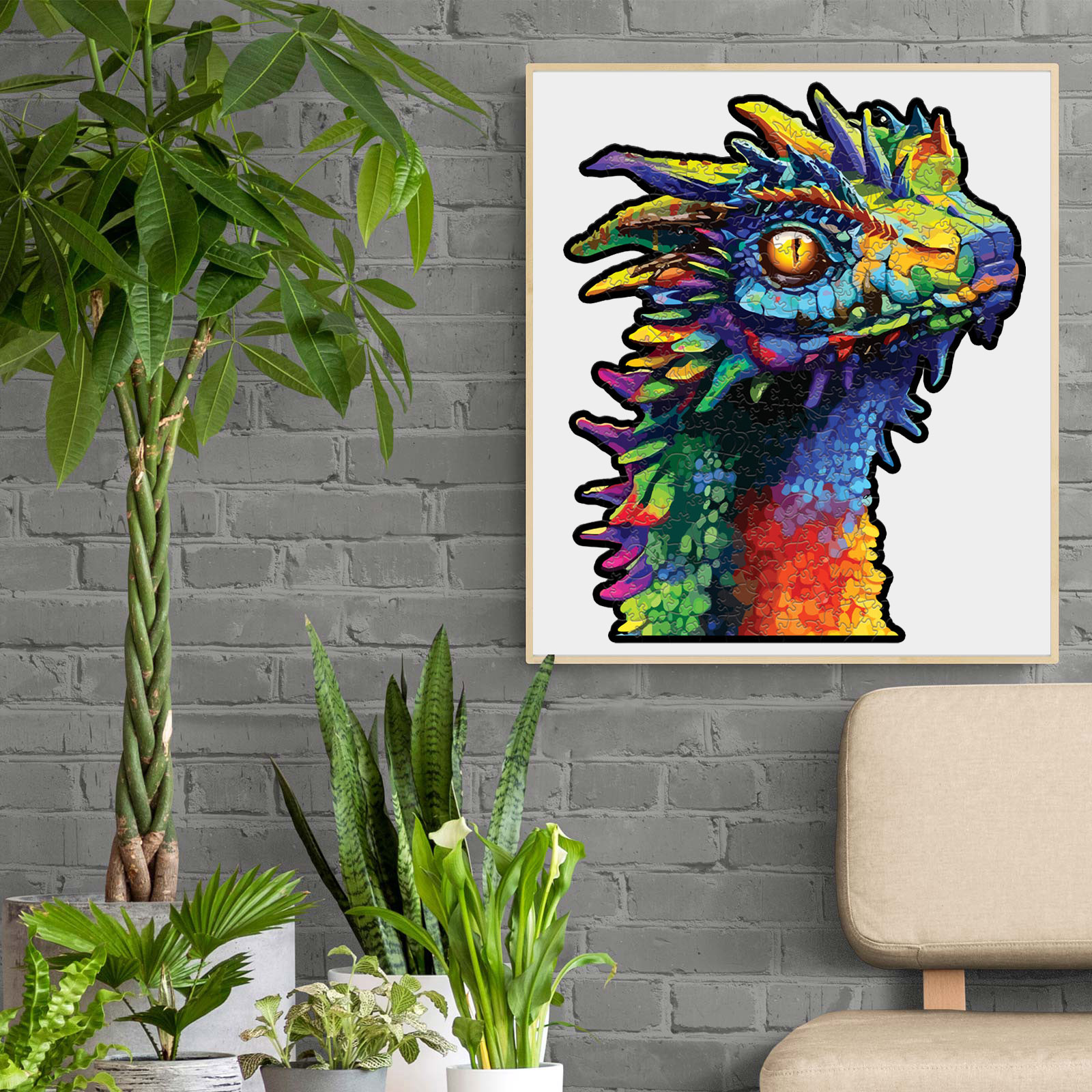 Animal Wooden Puzzle-Lovely dragon