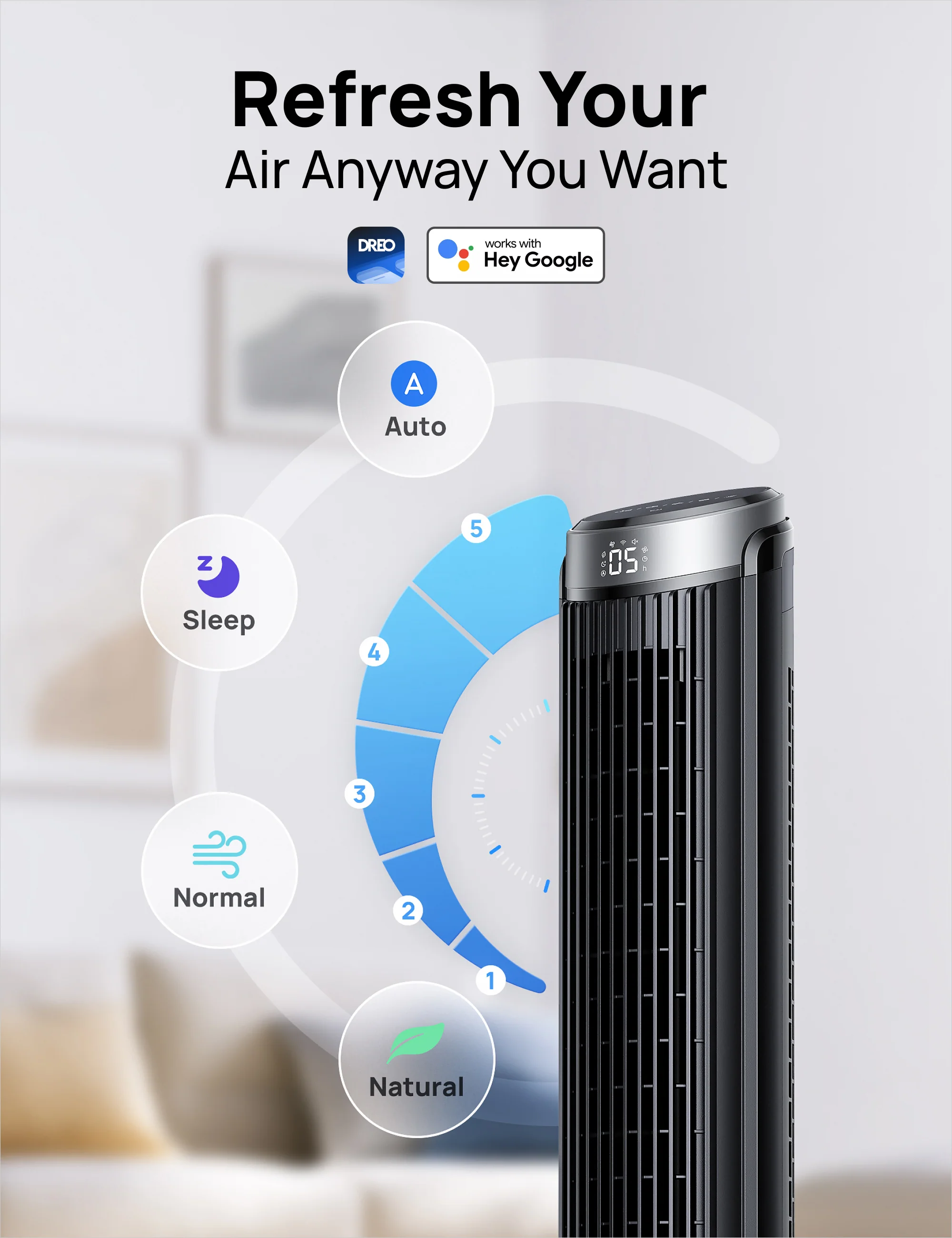 Smart Tower Fan Cruiser Pro T3S 26ft/s