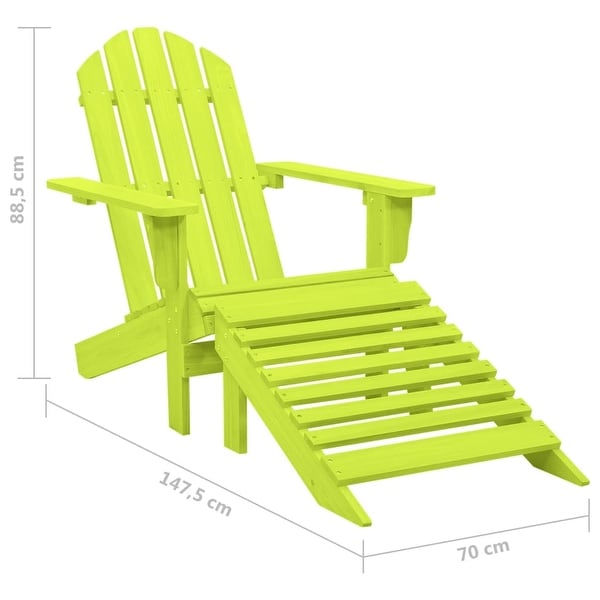 vidaXL Adirondack Chair Patio Adirondack Chair with Ottoman Solid Wood Fir