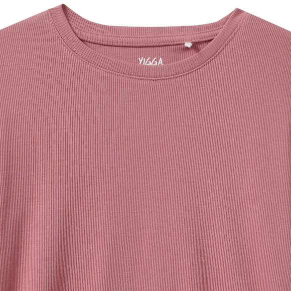 Yigga Mädchen T-Shirt mit Rippstruktur