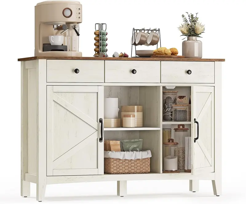 VASAGLE LIRY Collection Buffet Cabinet – Modern Sideboard or Credenza for Dining or Office Use