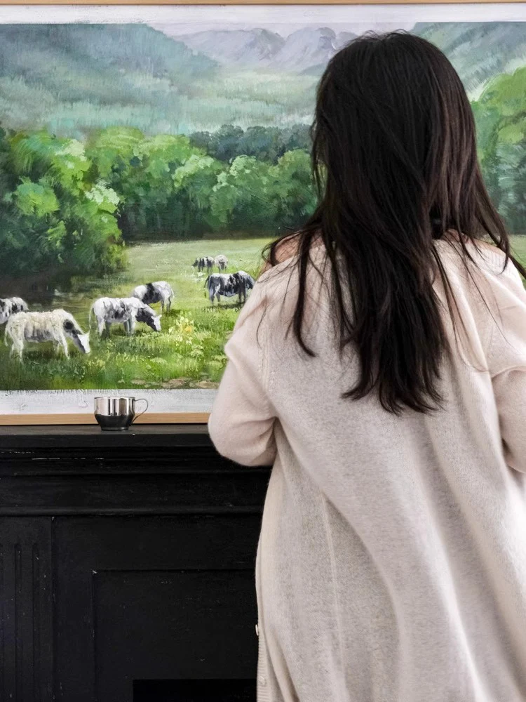 AH122 - Rhino Gallery Hand-painted Antique Oil Painting 