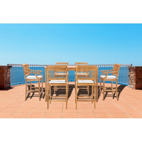 Chic Teak Maldives Rectangular Teak Wood Bistro Bar Table,63 x 35 inch (table only)
