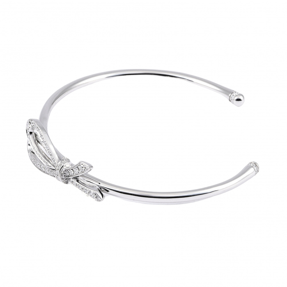 Tiffany & Co. Tiffany Bow Ribbon K18WG White Gold Bracelet Diamond