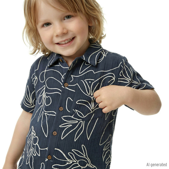Topolino Pure Collection Jungen Musselinhemd mit Stickerei