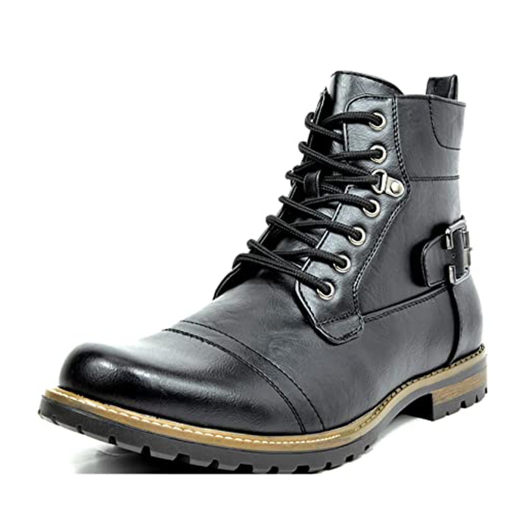 Men's Side Zipper Motorcycle Combat Boots