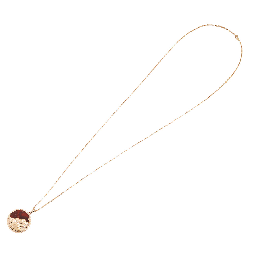 Van Cleef & Arpels Zodiac Leo Necklace 18K Rose Gold Jasper VCARP9R600