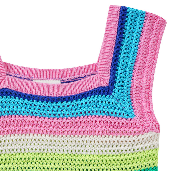 Famy Mädchen Häkeltop mit bunten Streifen