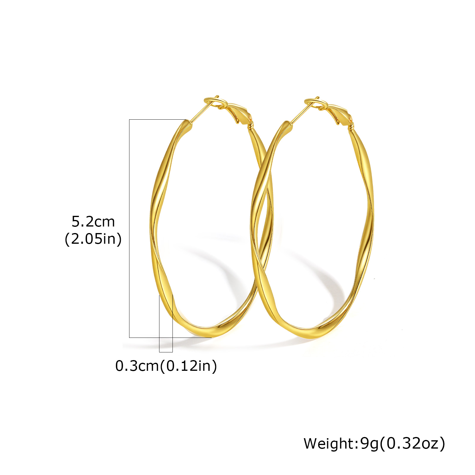 Prjewel Stainless Steel Twist Circle Women Earrings Click-Top Mobius Hoop Hies Earring Tarnish And Nickel Free Mother's Day Gift