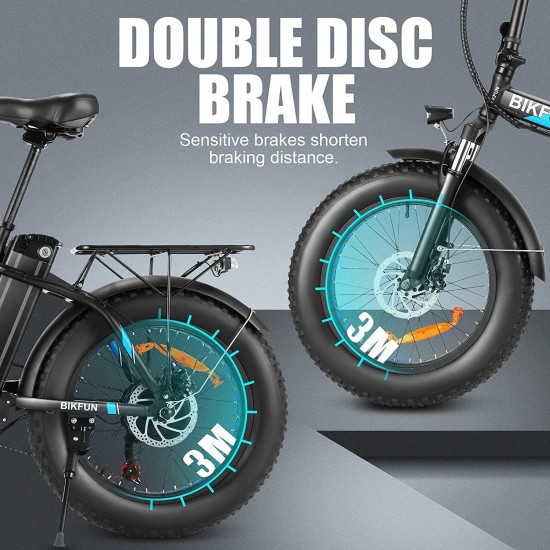 20″ 4.0 Fat Tire Electric Dirt Bikes, 20 inch 48V 500 Watt Adults Electric Bicycles Folding Ebike 12.5Ah 600Wh Battery LCD Display, Electric Beach Cuiser Snow Bike