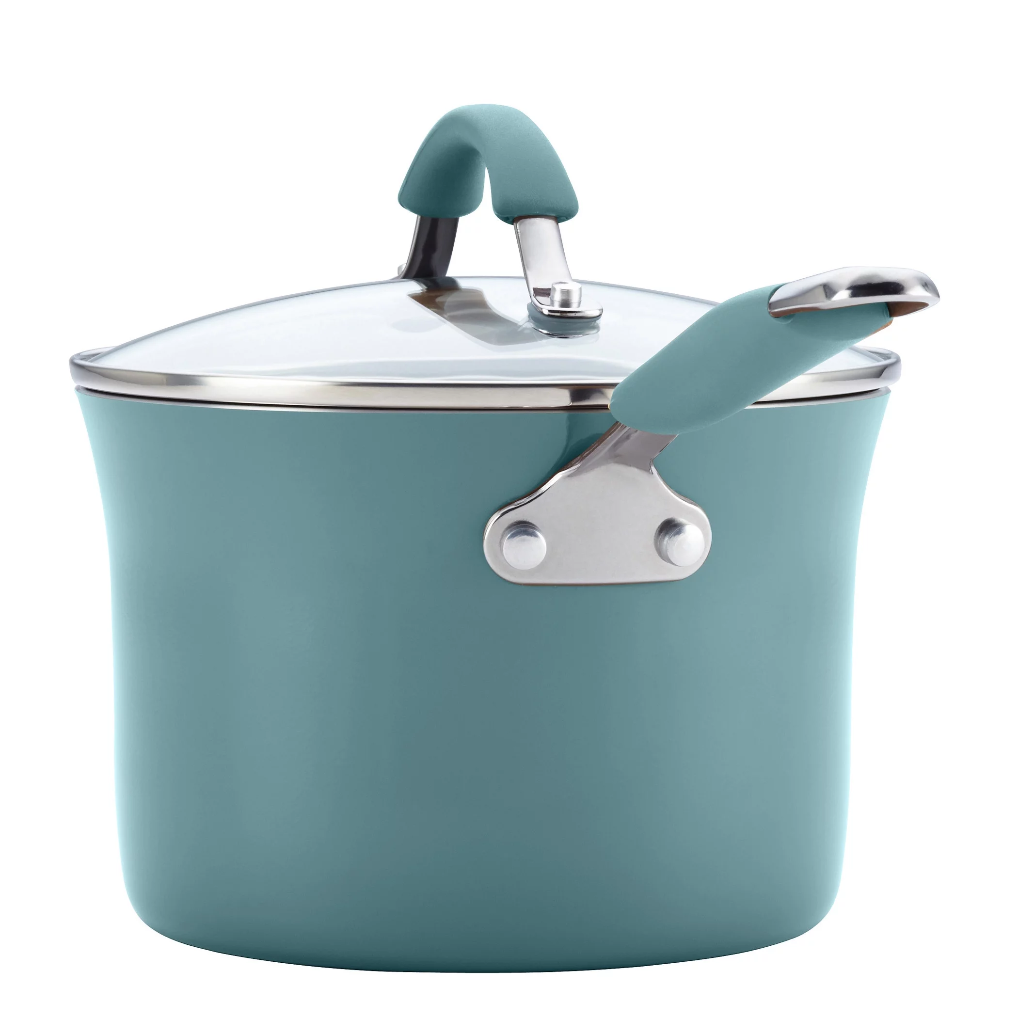 Rachael Ray Cucina 18 Piece Hard Enamel Nonstick Pots and Pans and Prep Bowl Set, Blue