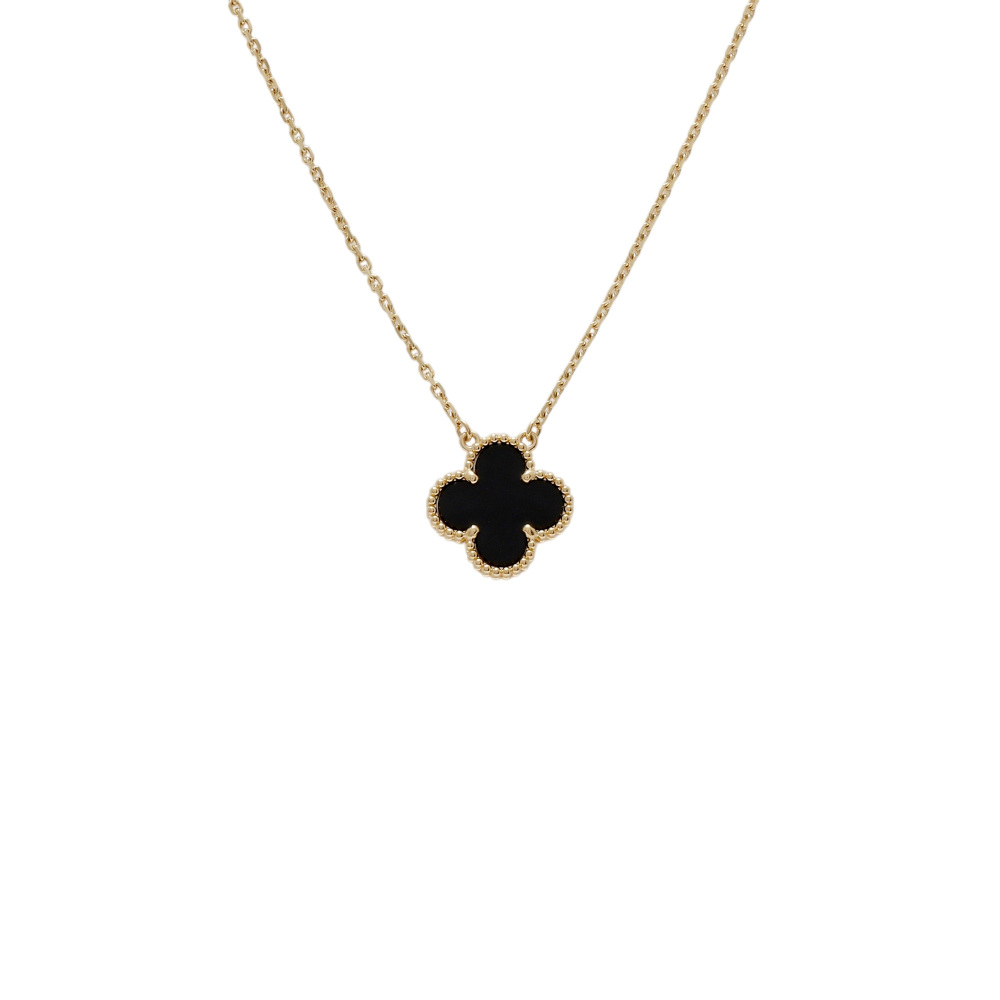Van Cleef & Arpels Vintage Alhambra Necklace 18K Yellow Gold Onyx VCARA45800