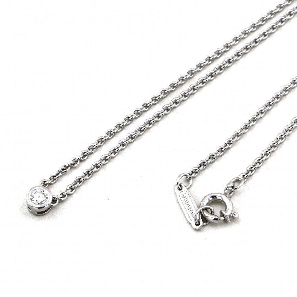 Tiffany & Co. By the Yard Single Diamond Necklace 18K White Gold