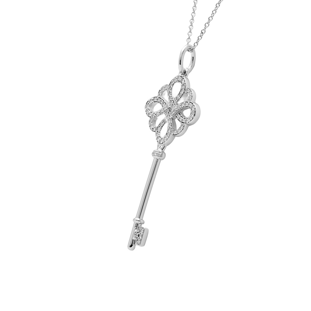 Tiffany & Co. Knot Necklace 18K White Gold Diamond