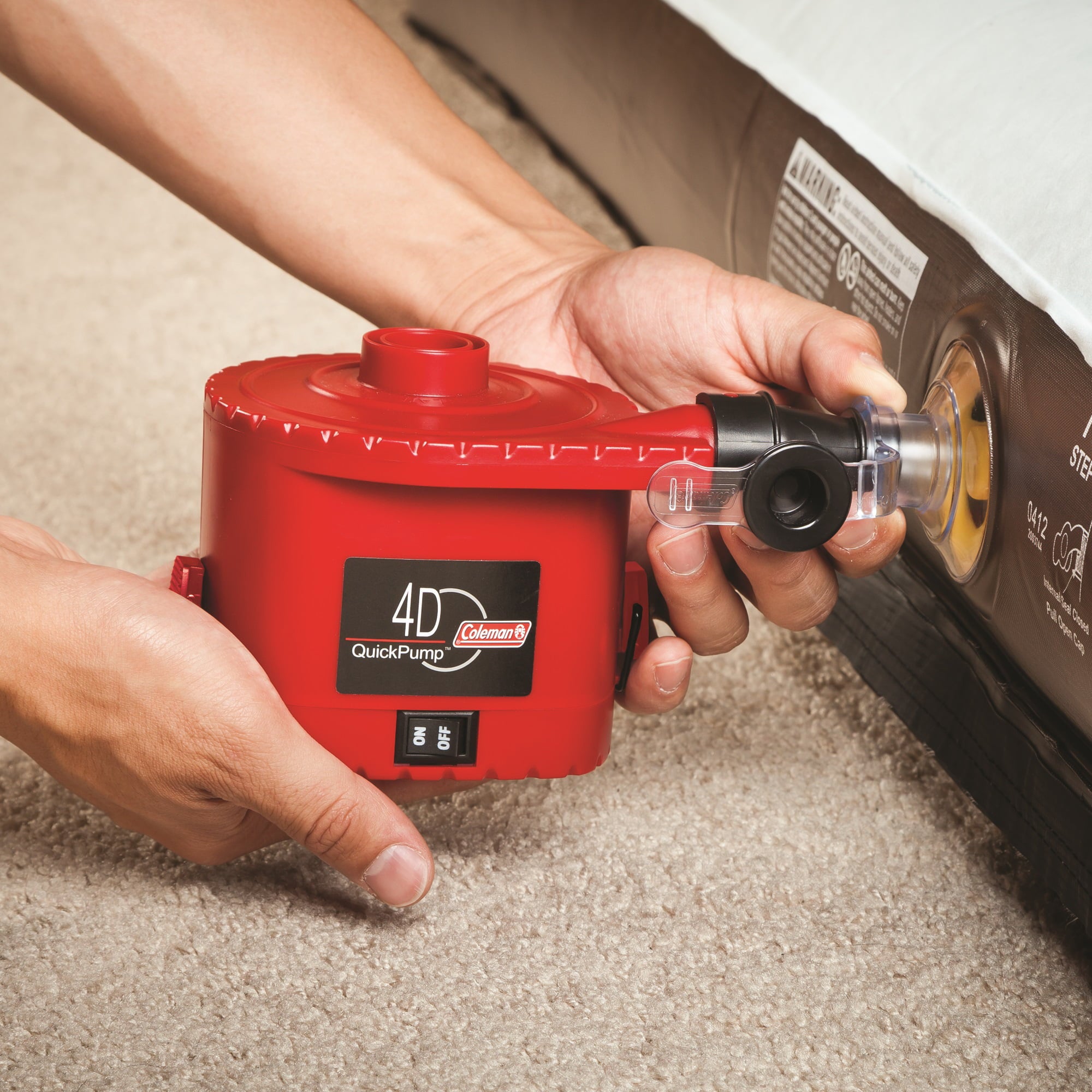 Coleman 4D Battery QuickPump Electric Air Pump, Black
