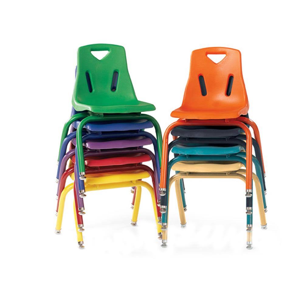 Berries Stacking Chairs with Powder-Coated Legs - 12x22 HT - Set of 6 - Yellow