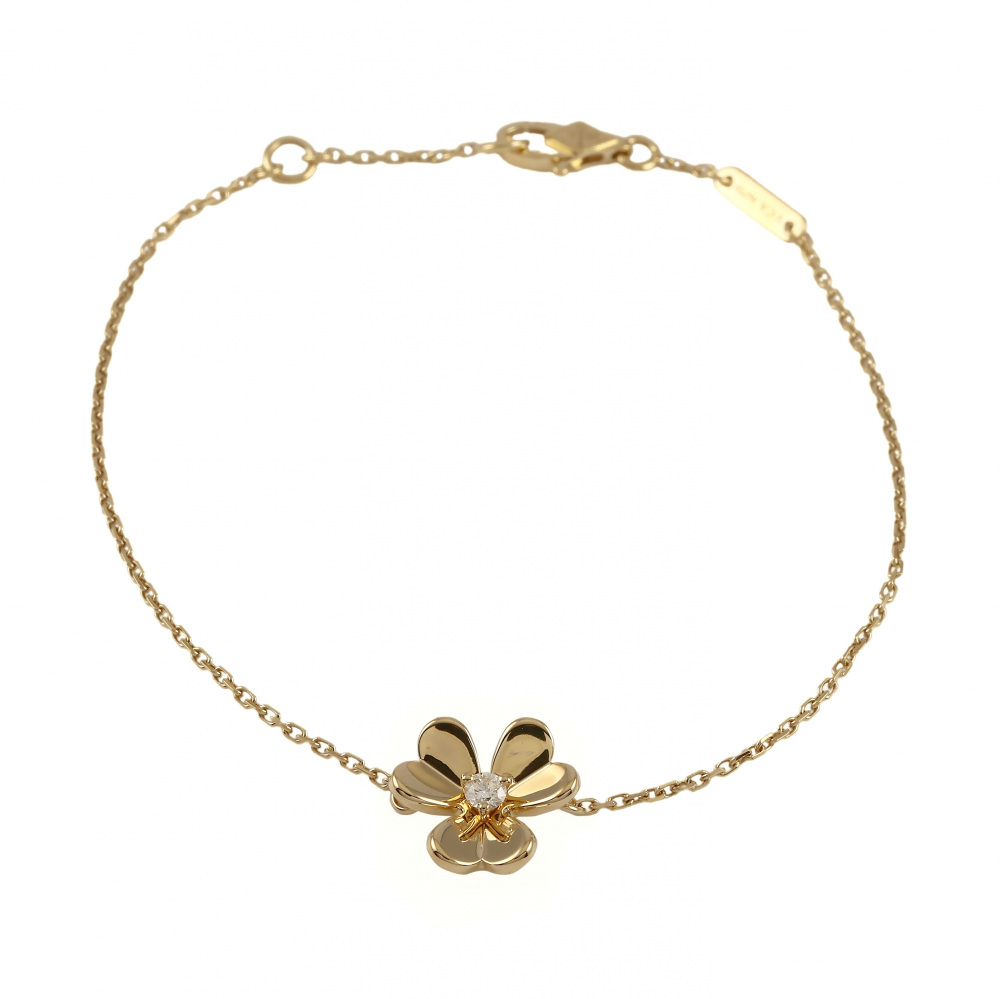 Van Cleef & Arpels Frivole Bracelet 18K Yellow Gold Diamond VCARPOJ200