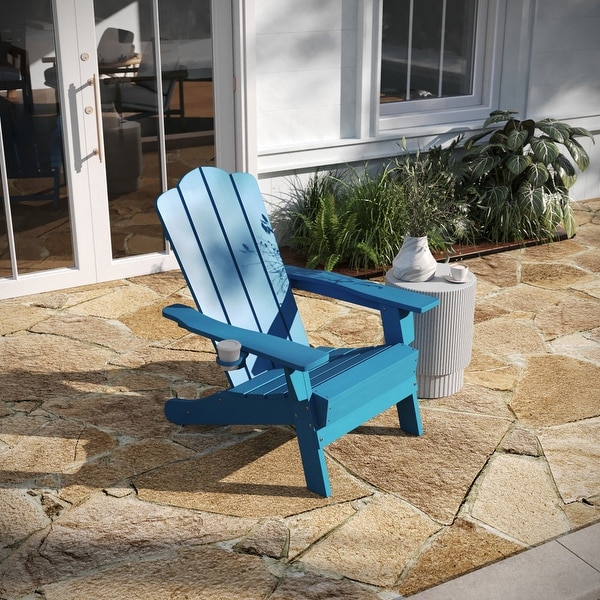 Set of 4 AllWeather Adirondack Chairs with Cupholders