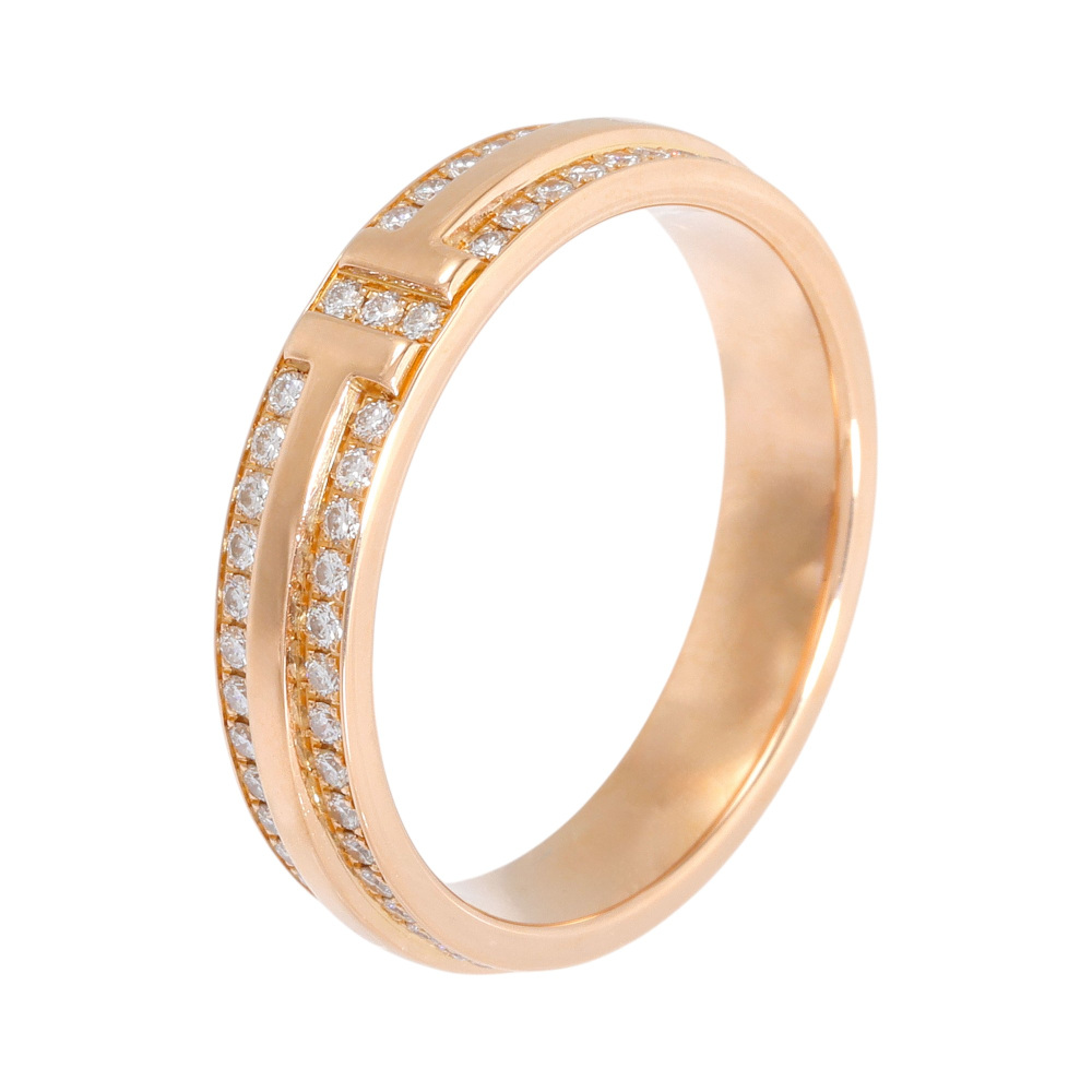 Tiffany & Co. Tiffany T Narrow Ring 18K Rose Gold Diamond 60151504
