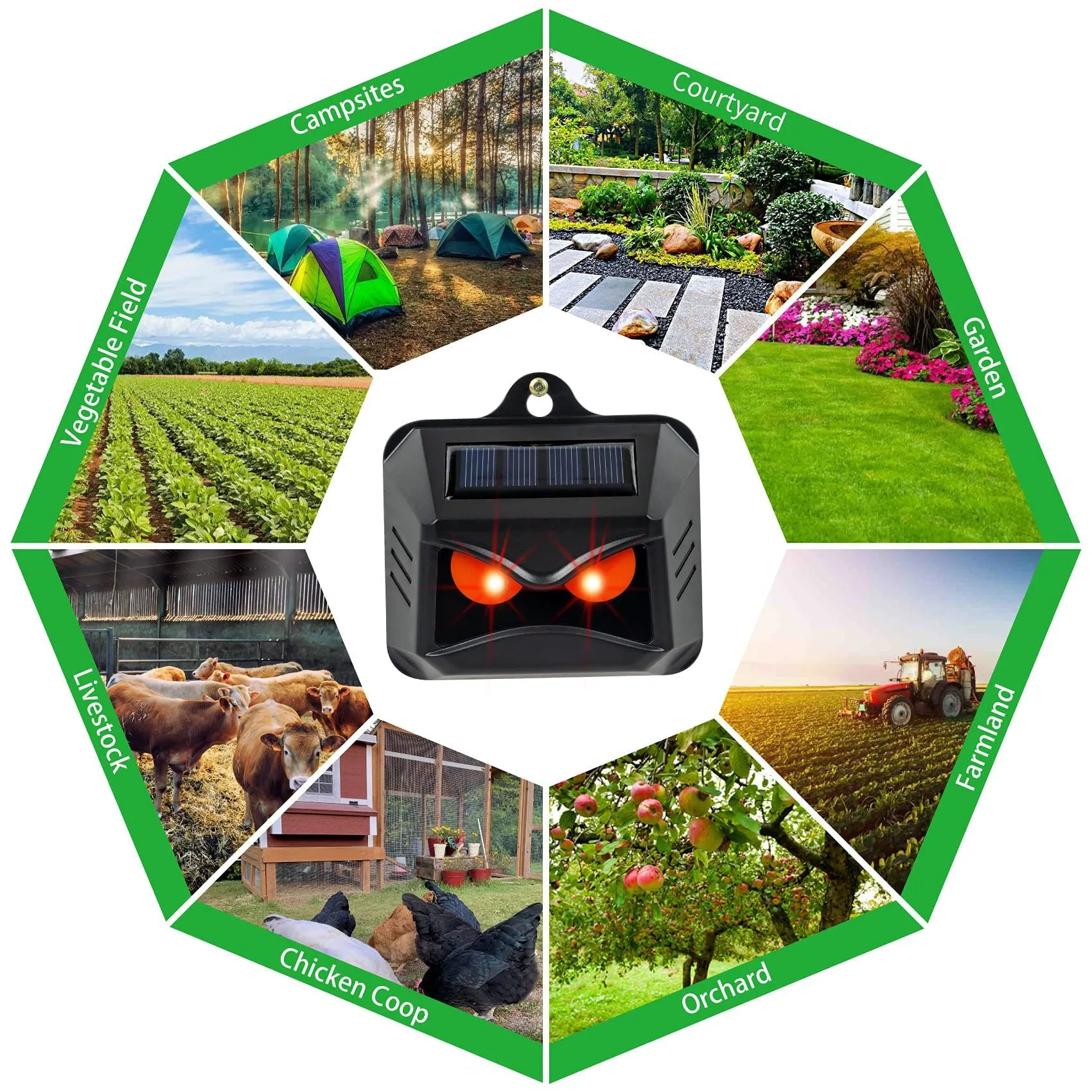 4 Pack Solar Nocturnal Red LED Lights Animal Repeller