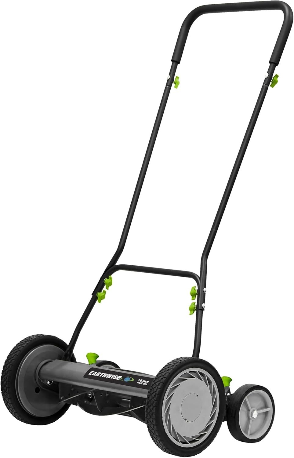 18-Inch 5-Blade Push Reel Lawn Mower, Grey