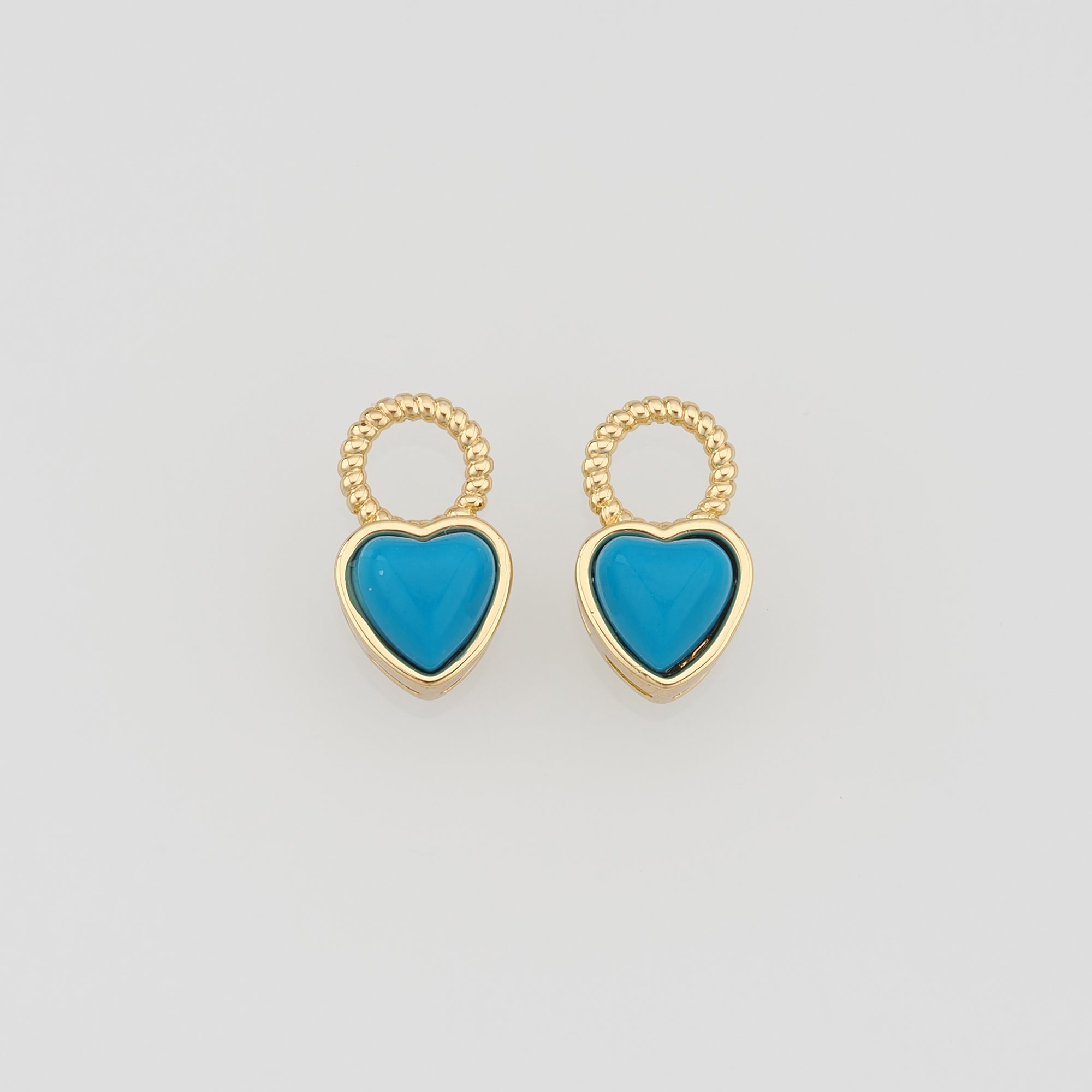 18K Gold Filled Heart Pendant,Natural Stone Earrings Necklace for DIY Jewelry Making Supply