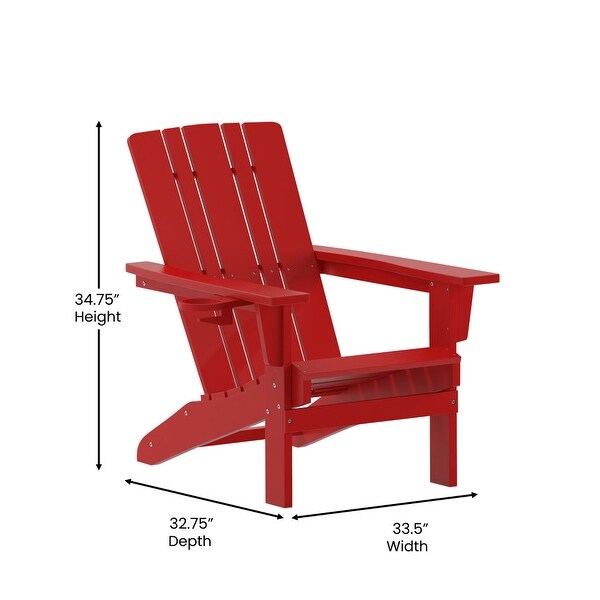 Commercial Grade AllWeather Adirondack Chair with Swiveling Cupholder