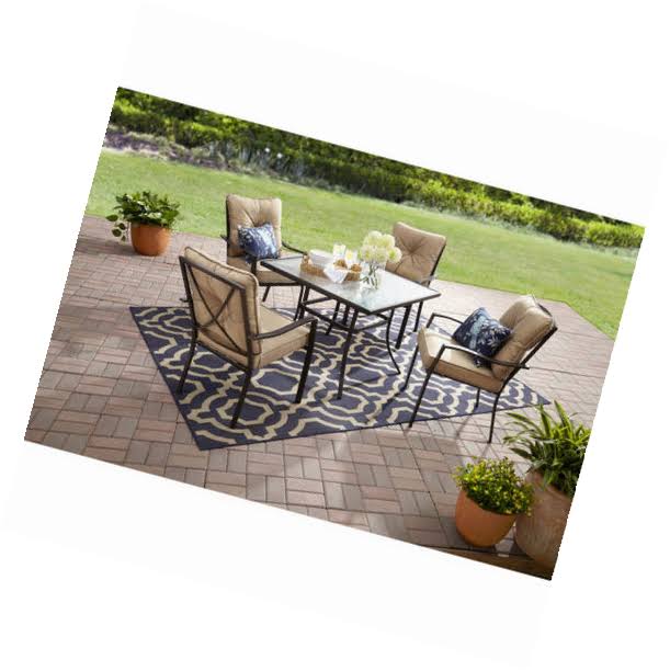 Mainstays Forest Hills 5-Piece Dining Set, Tan