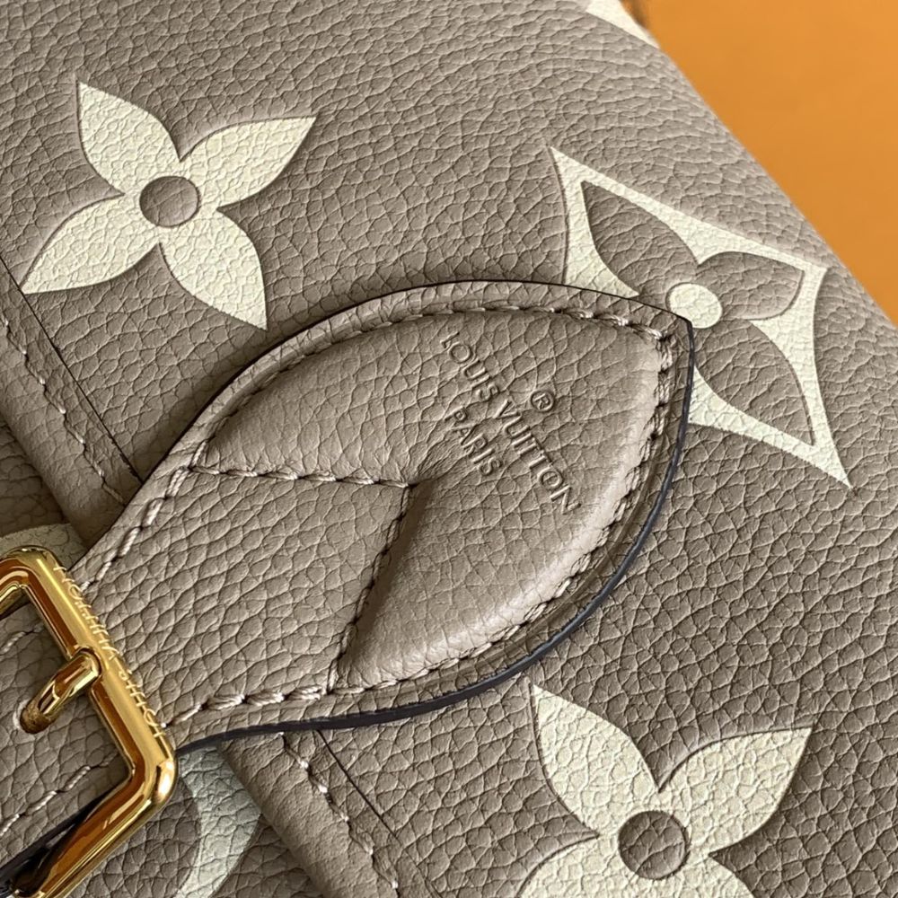 [Premium Quality] – Louis Vuitton Diane Monogram Empreinte Leather Beige 9.4 Inches M46583