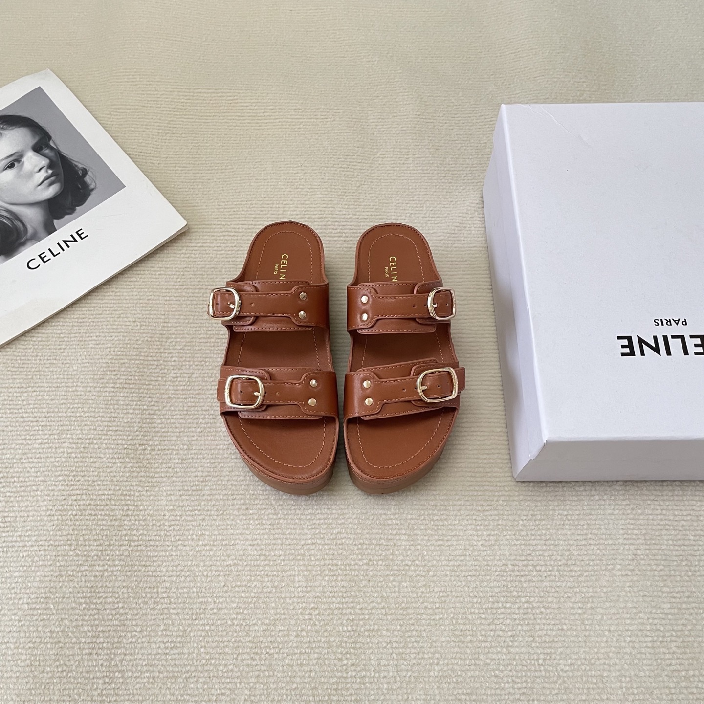 CELINE new early summer thick-soled slippers for vacation style - cnluxepick
