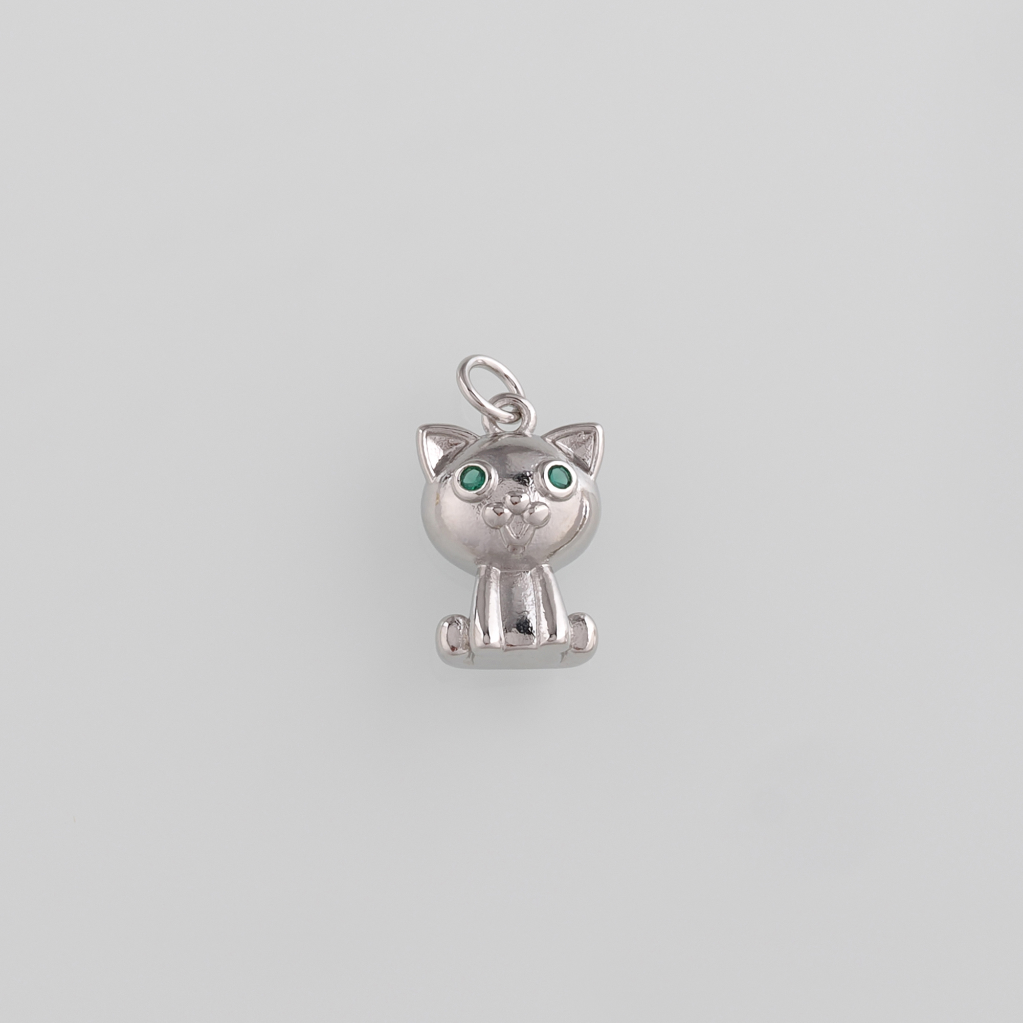 18K Gold Filled Cat Pendant,Animal Charm,Cat Earrings Necklace for DIY Jewelry Making Supply