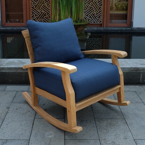 Leon 3piece Teak Patio Chat Set with Cushion by Havenside Home