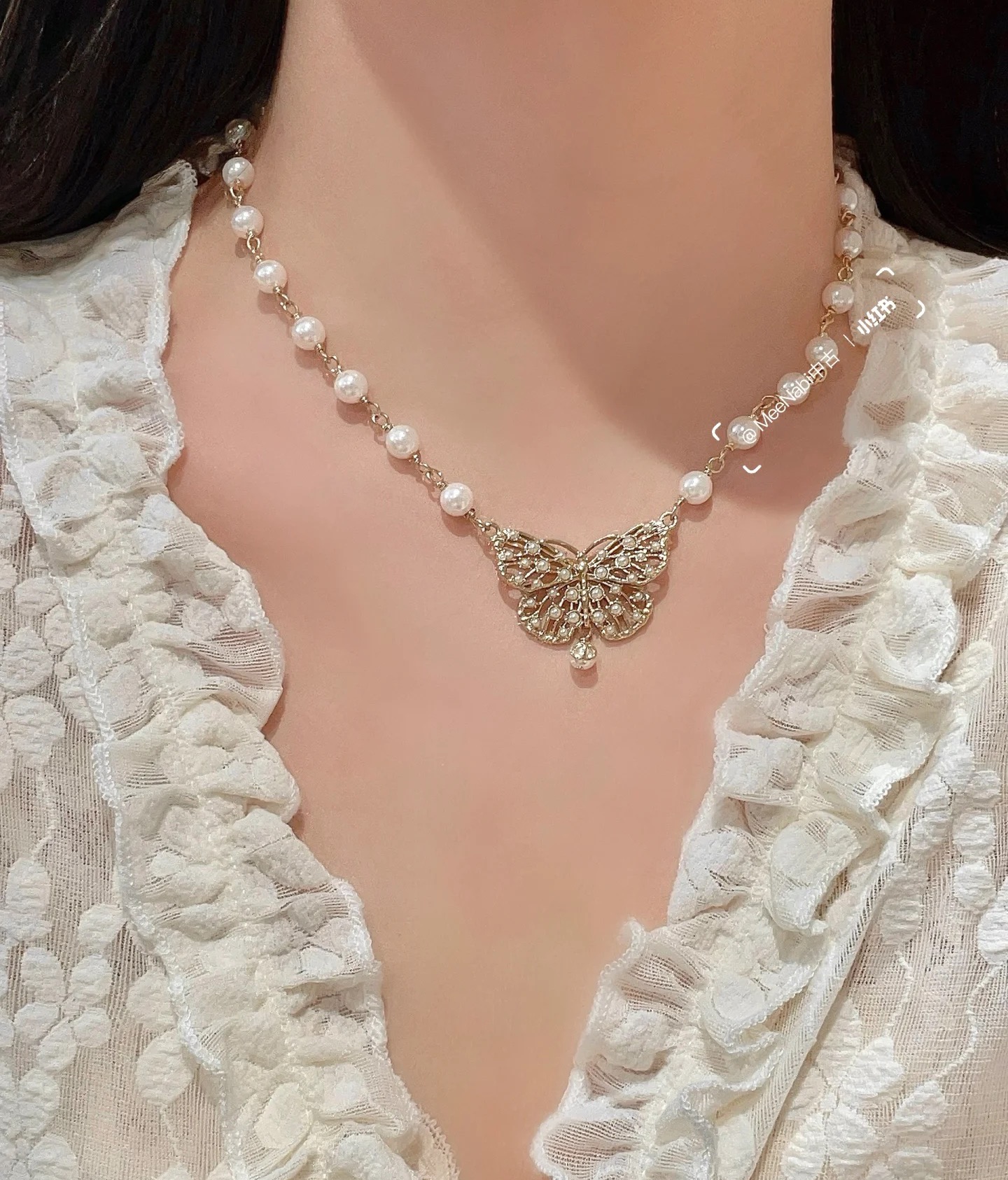 Dior Bow Pearl Necklace - cnluxepick