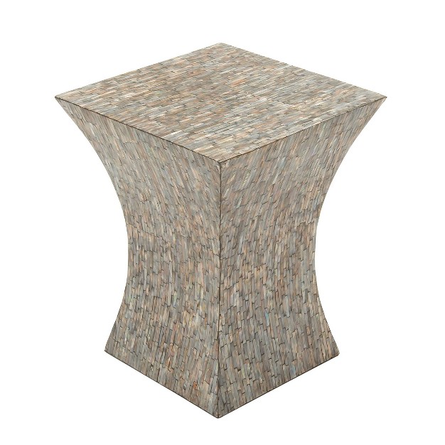 Contemporary Shell Inlaid Accent Table Brown Olivia amp May