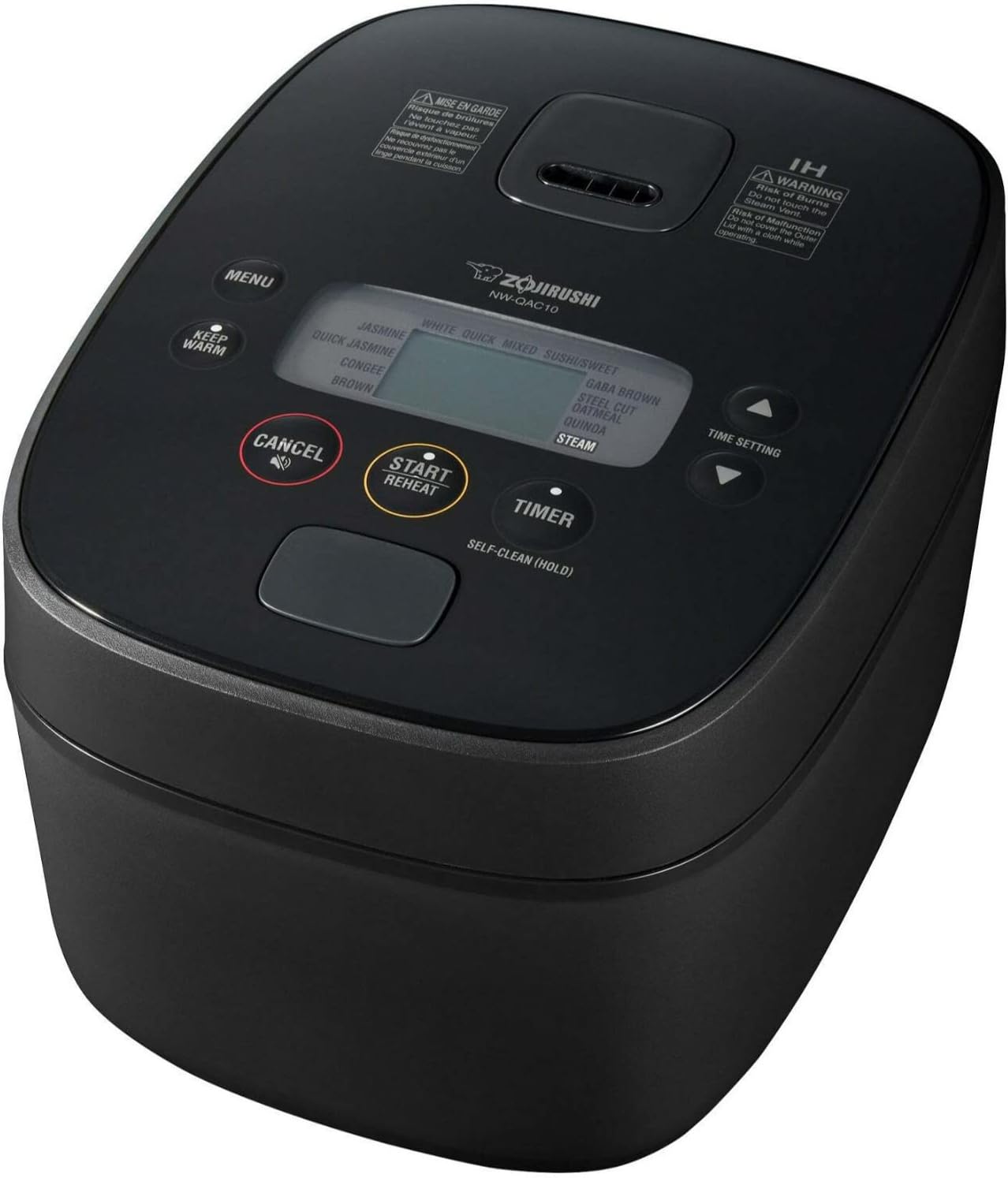 Induction Rice Cooker and Warmer, 5.5 Cup Capacity, Black, 9.25 x 12.25 x 7.88