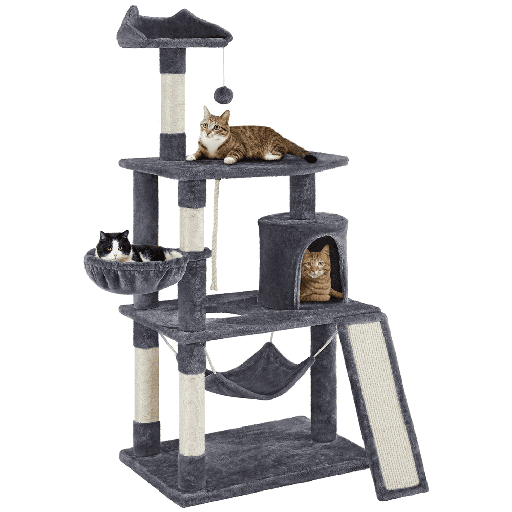Yaheetech 63.5''H Cat Tree Cat Tree Condo with Scratching Post, Dark Gray