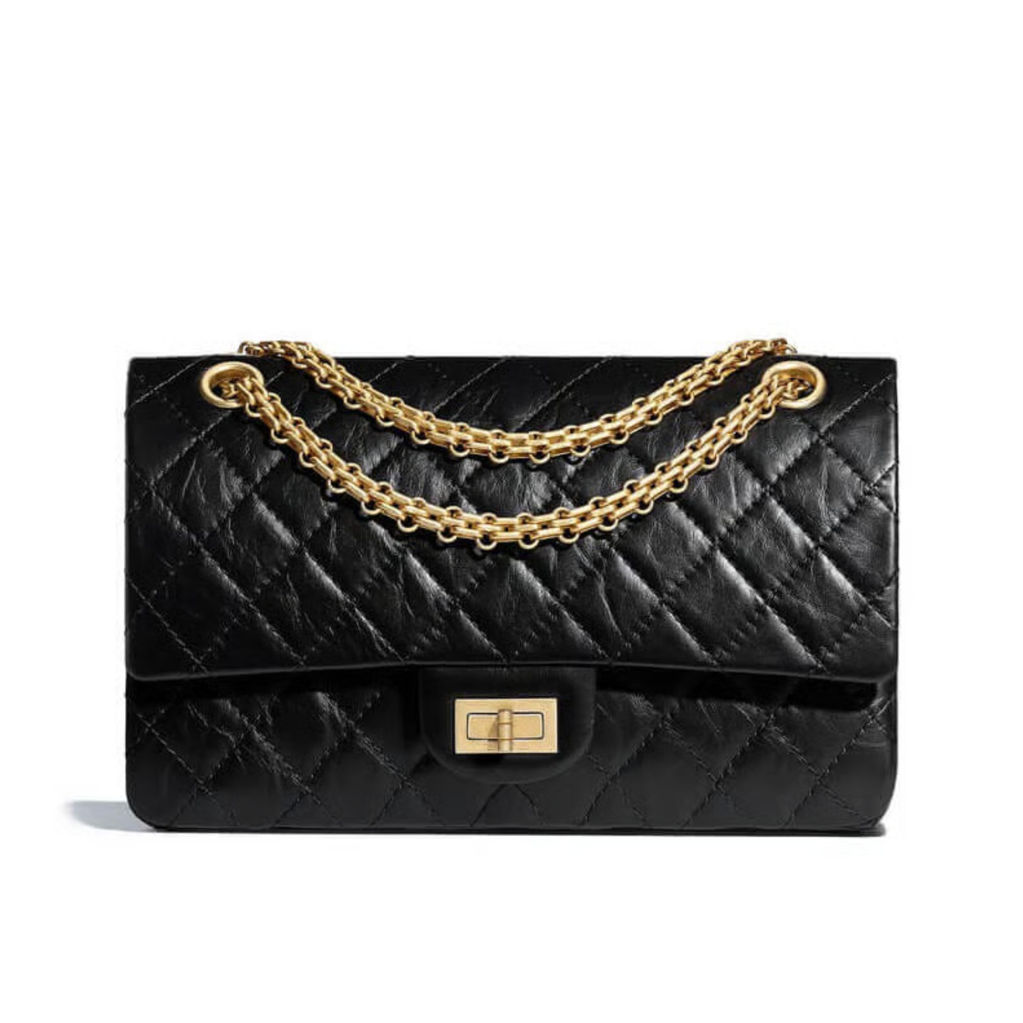 Chanel 2.55 Reissue 227 Aged Calf Black Flap Bag 28cm